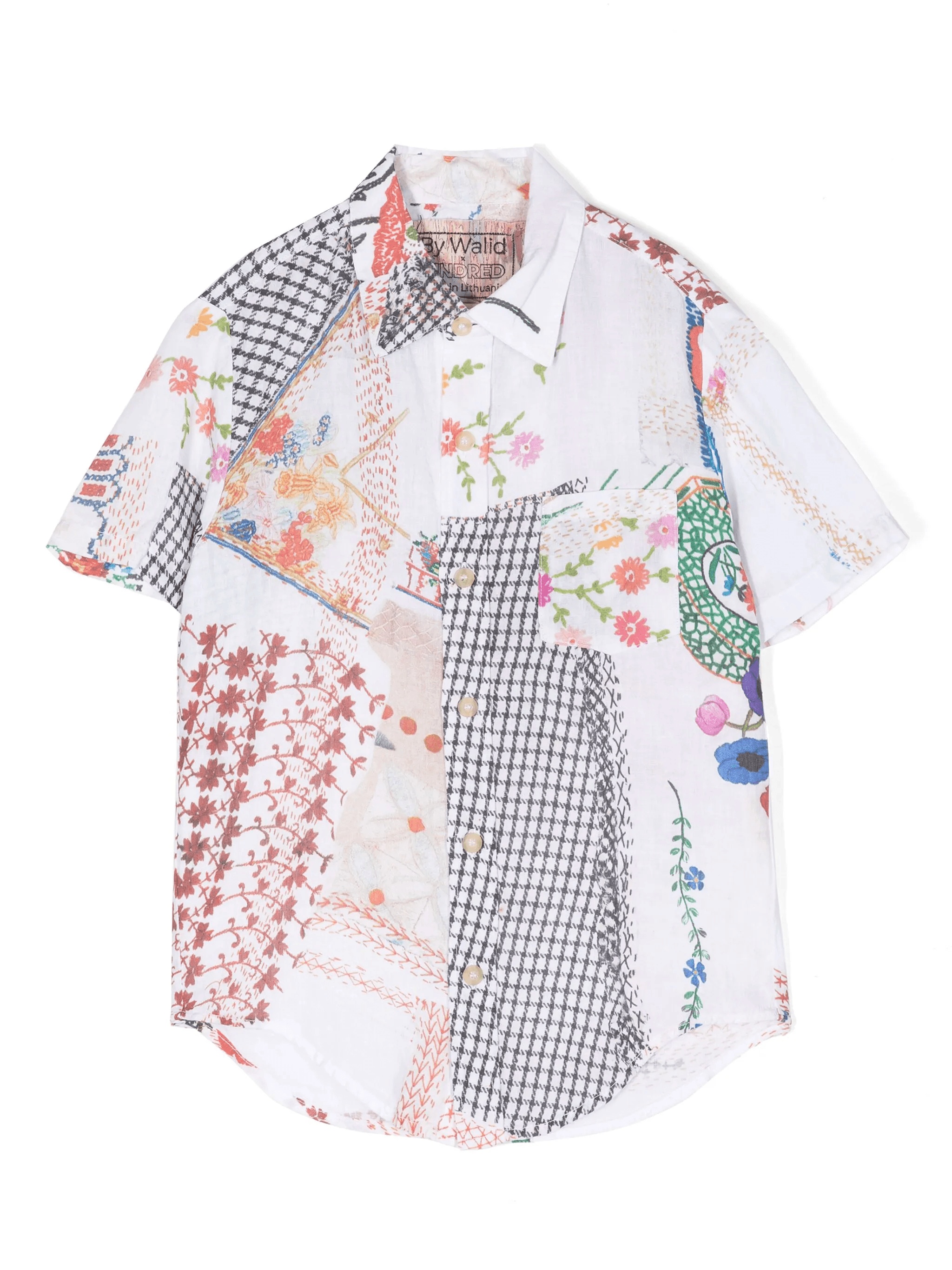 patchwork-print cotton shirt - Image 1