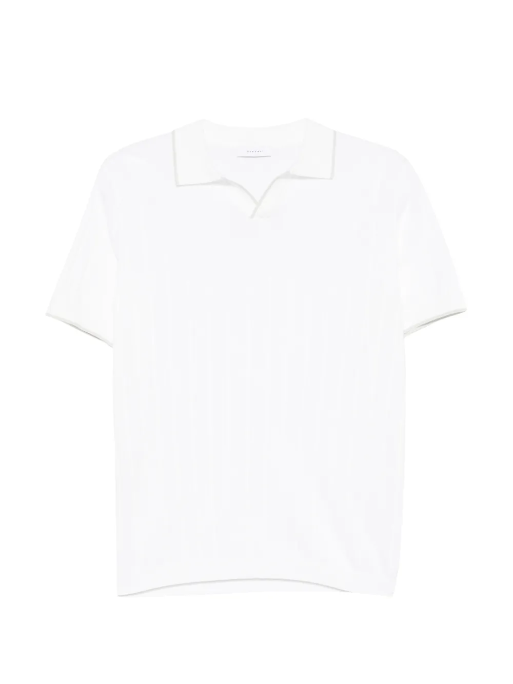 ribbed V-neck polo shirt - Image 1