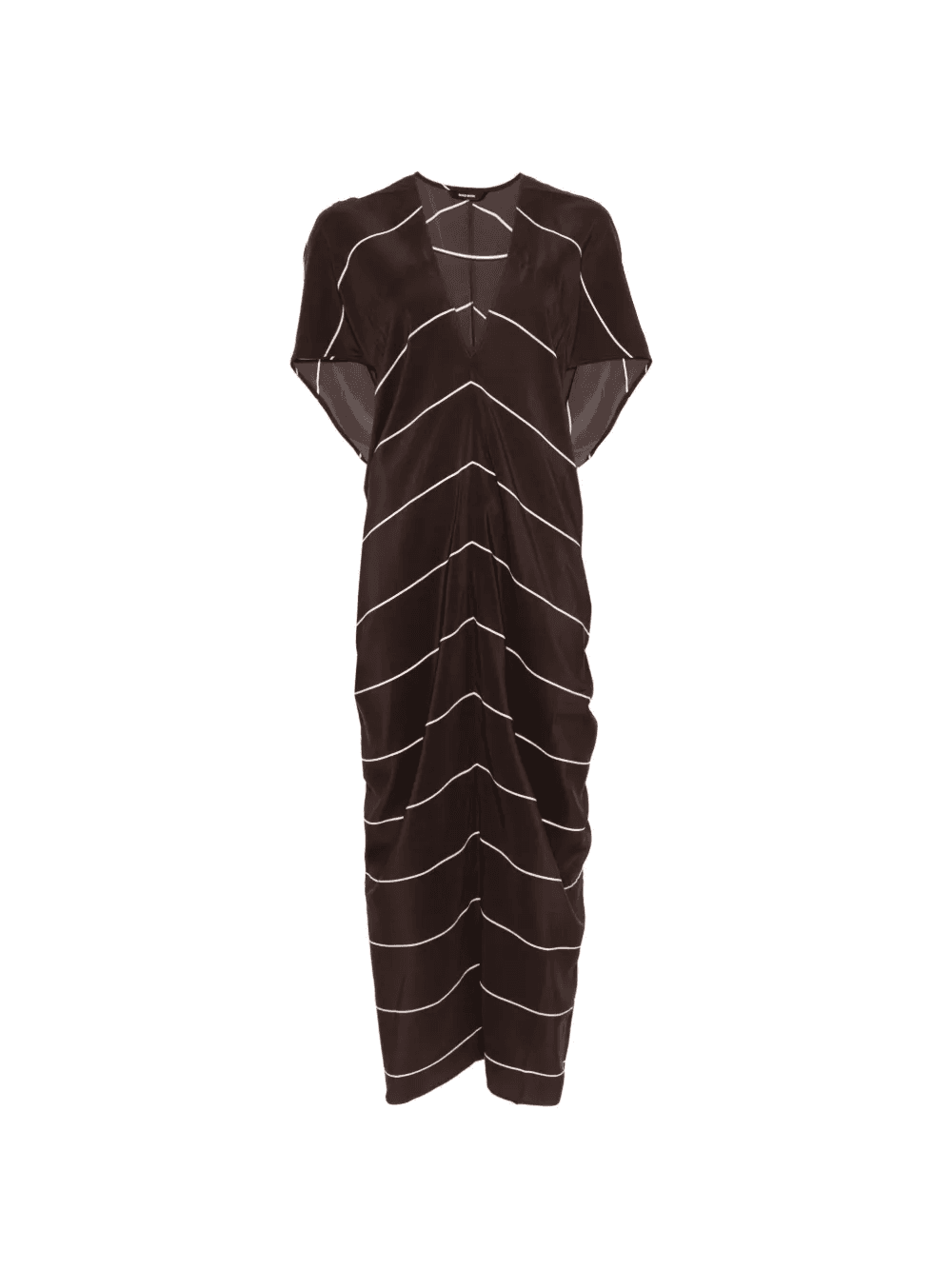 V-neck striped midi dress - Image 1
