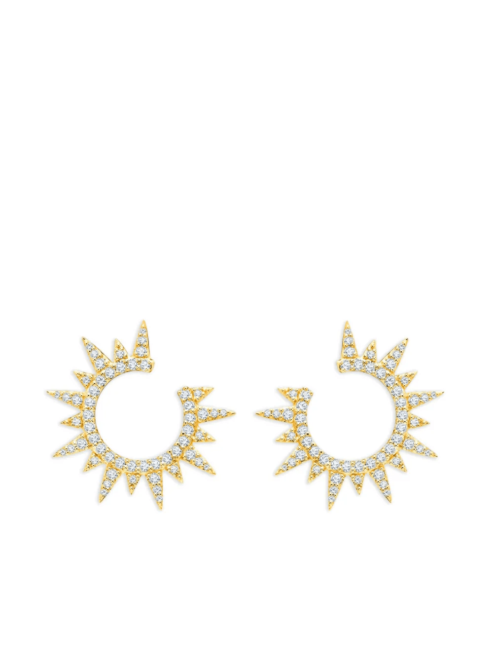 18K yellow gold Starburst diamond earrings - Image 1