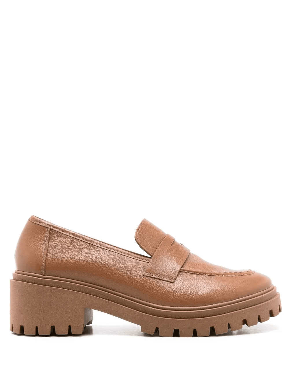 low-heeled leather loafers - Image 1