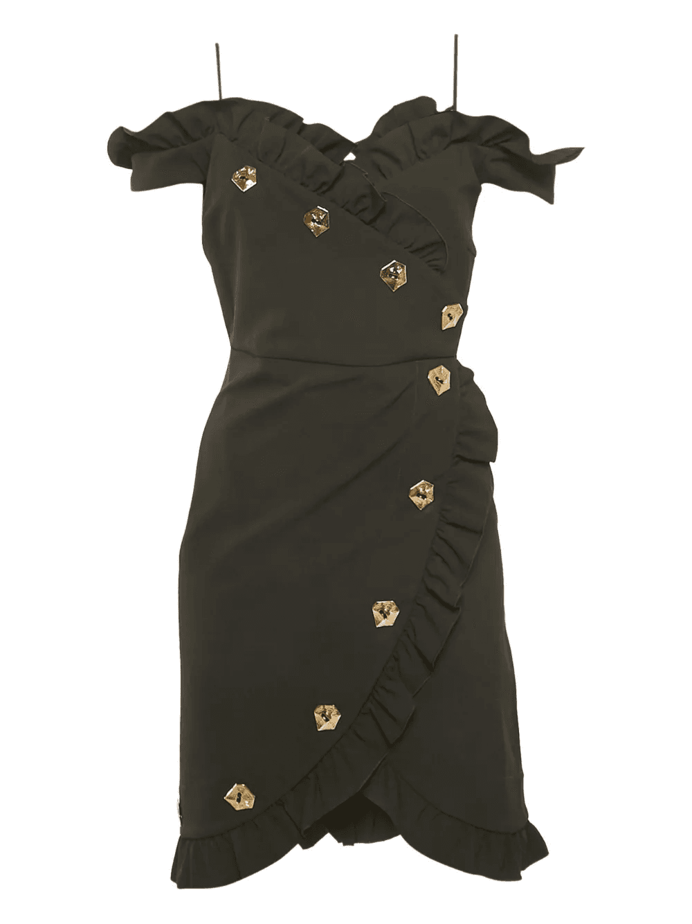 ruffle-detail crepe mini dress - Image 1