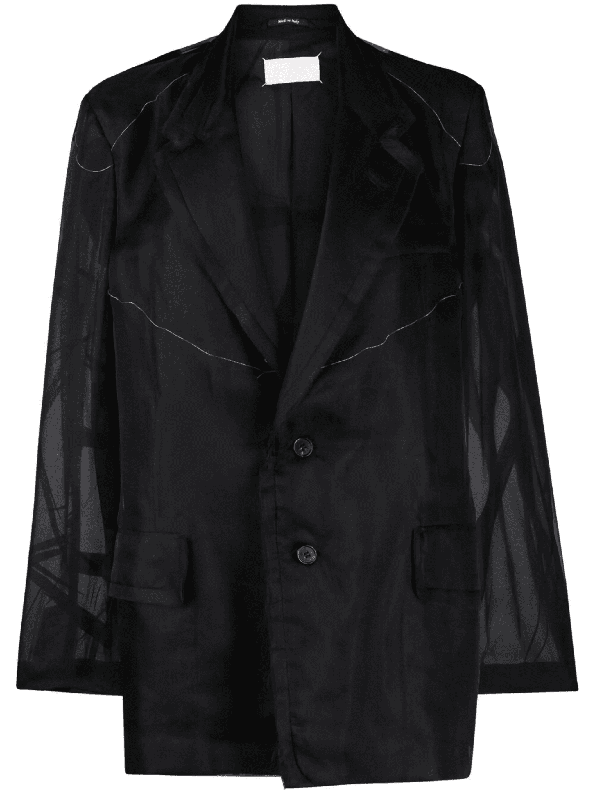 sheer-panel single-breasted jacket - Image 1