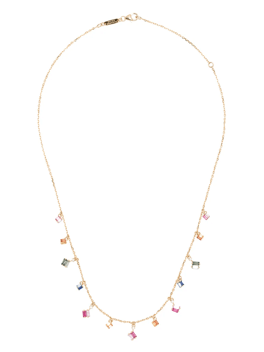 18kt rose gold Dangle sapphire and diamond necklace - Image 1