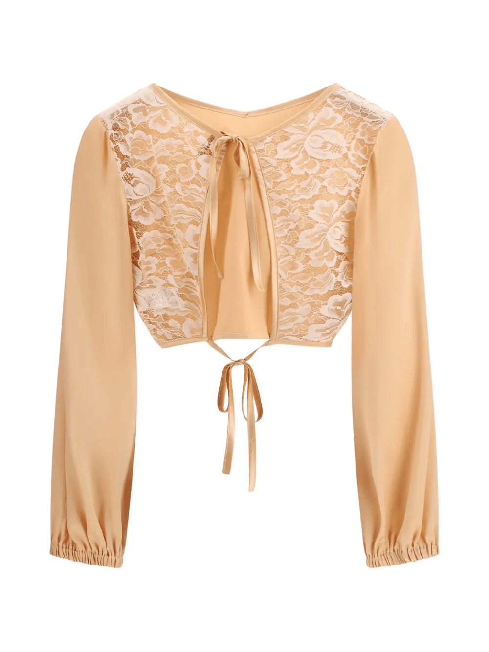 lace tie blouse - Image 1