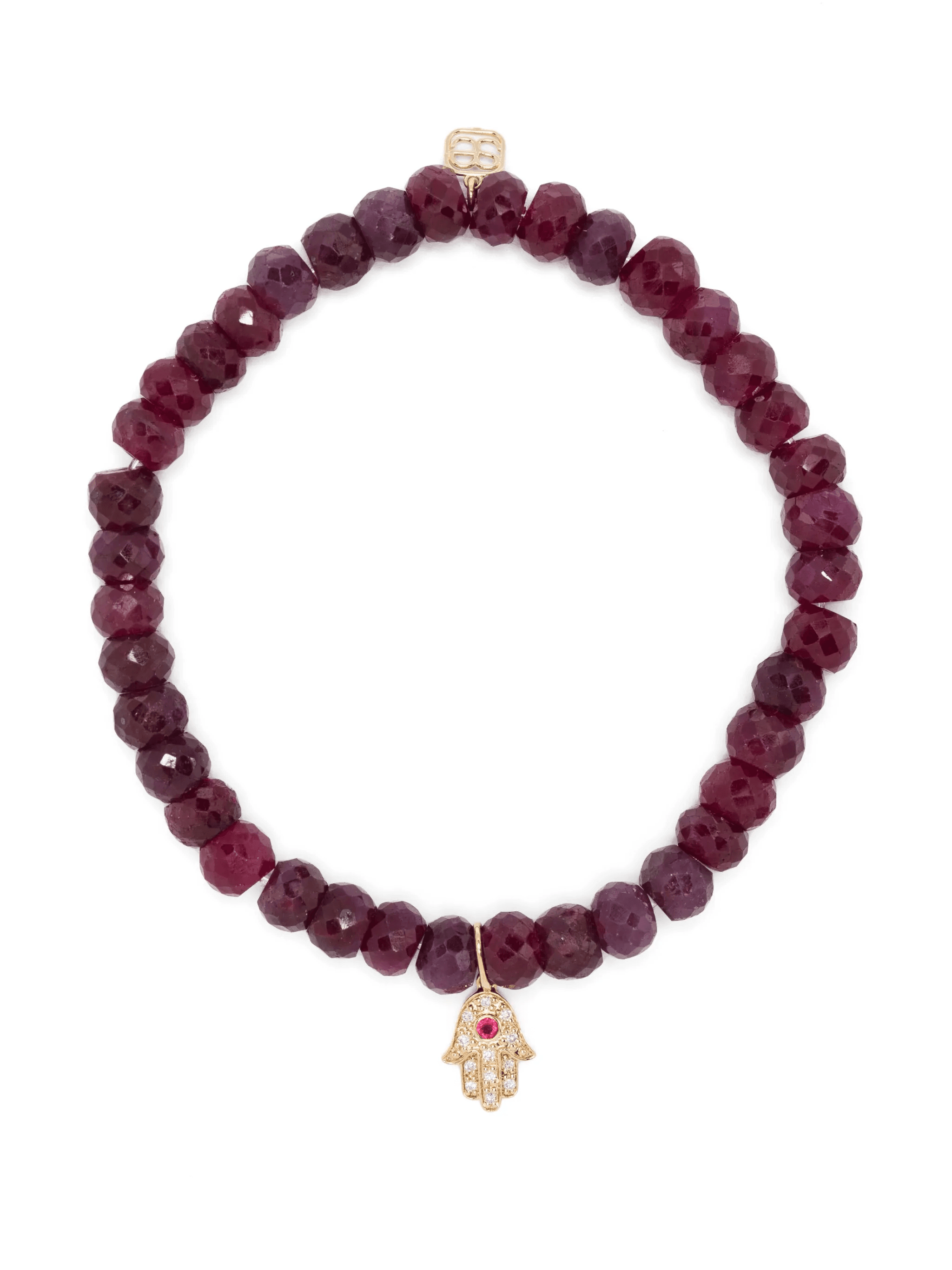 14kt yellow gold ruby Hamsa bracelet - Image 1