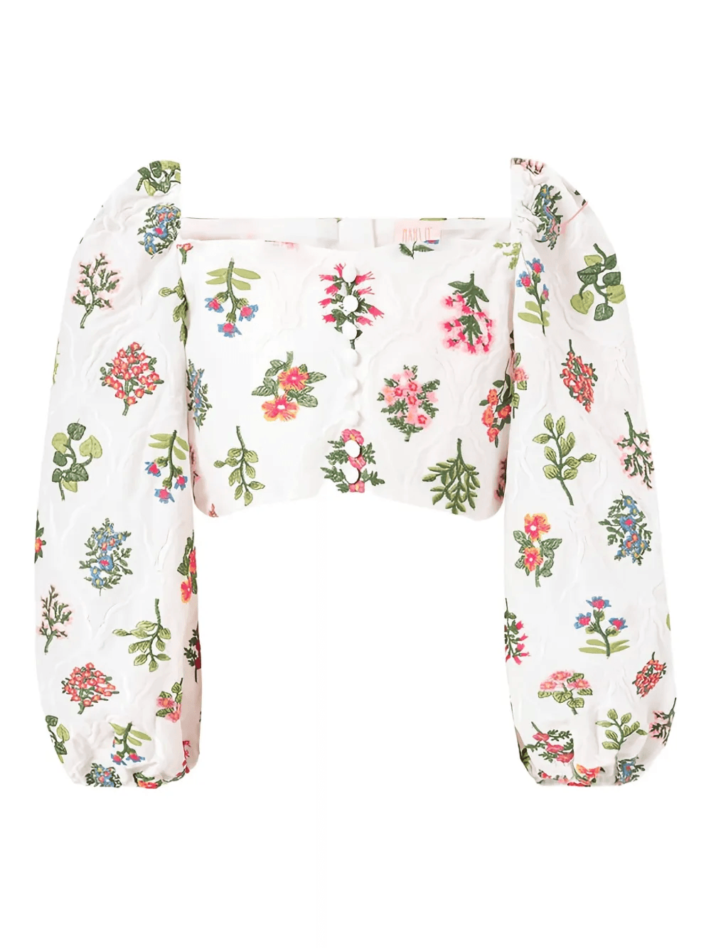 Lilian embroidered puff-sleeve top - Image 1