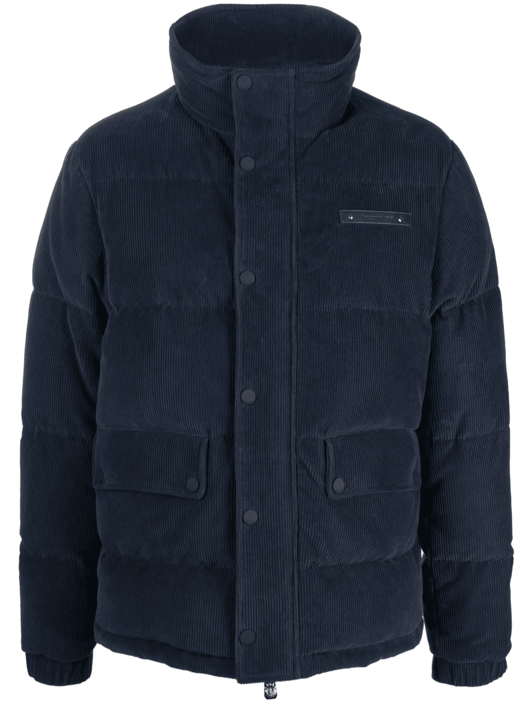 logo-patch corduroy padded jacket - Image 1
