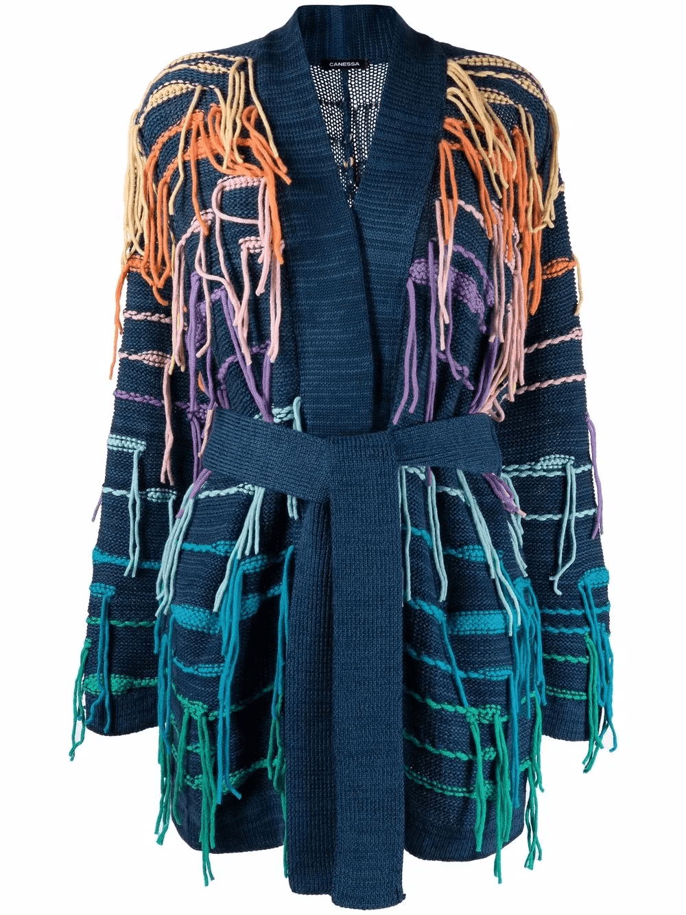 tassel-detail belted cardigan - Image 1