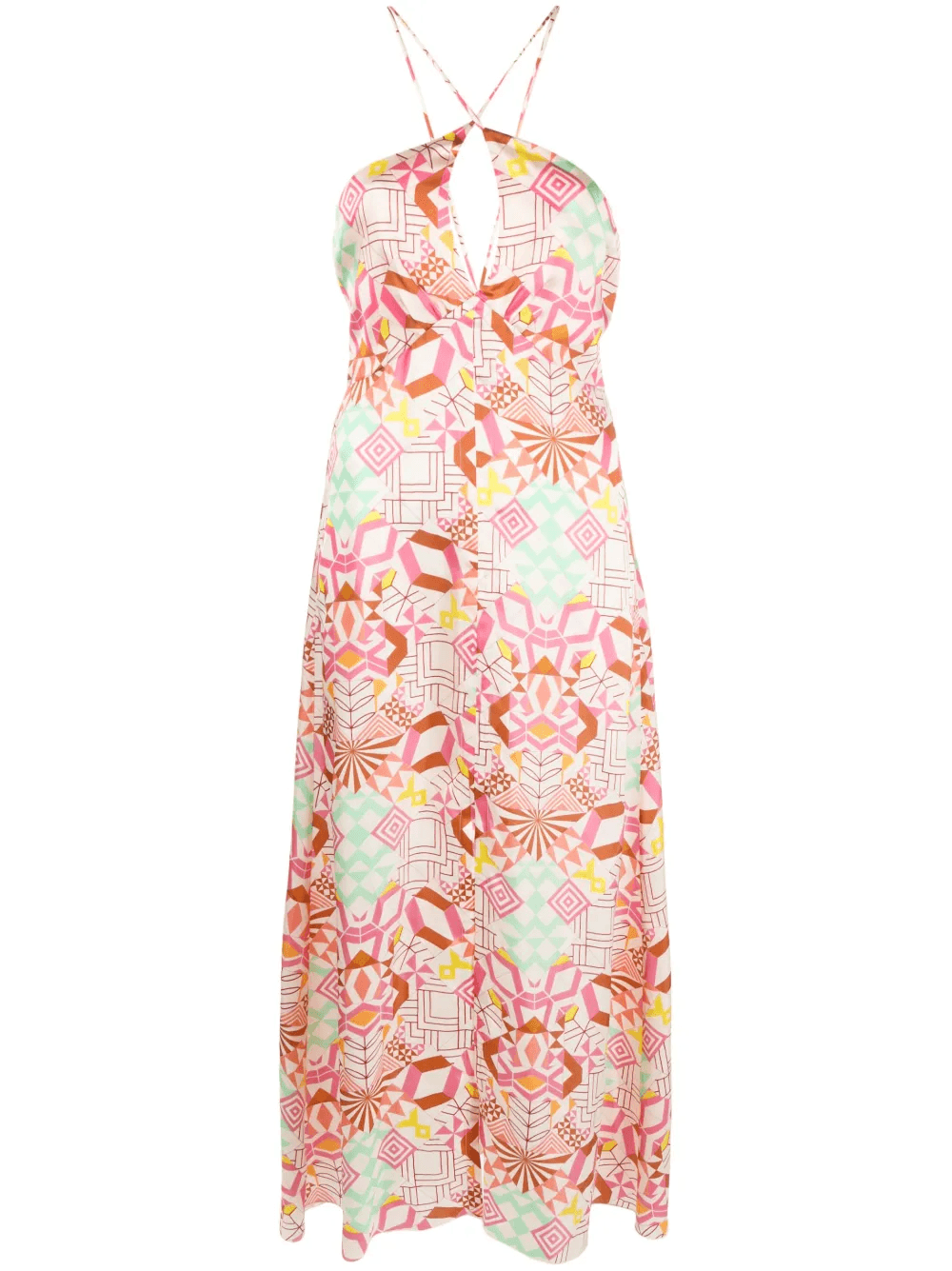 geometric-pattern midi dress - Image 1