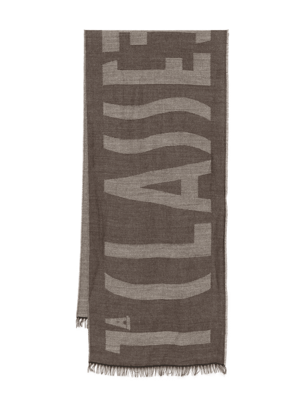 logo-pattern fringed scarf - Image 1