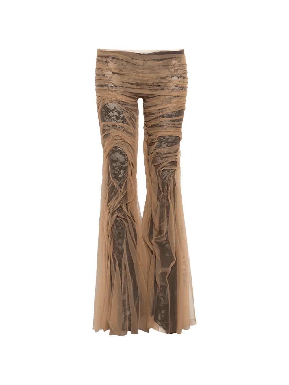 mesh flared trousers - Image 1