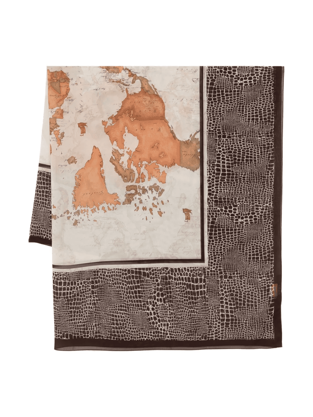 map-print crocodile-effect scarf - Image 1
