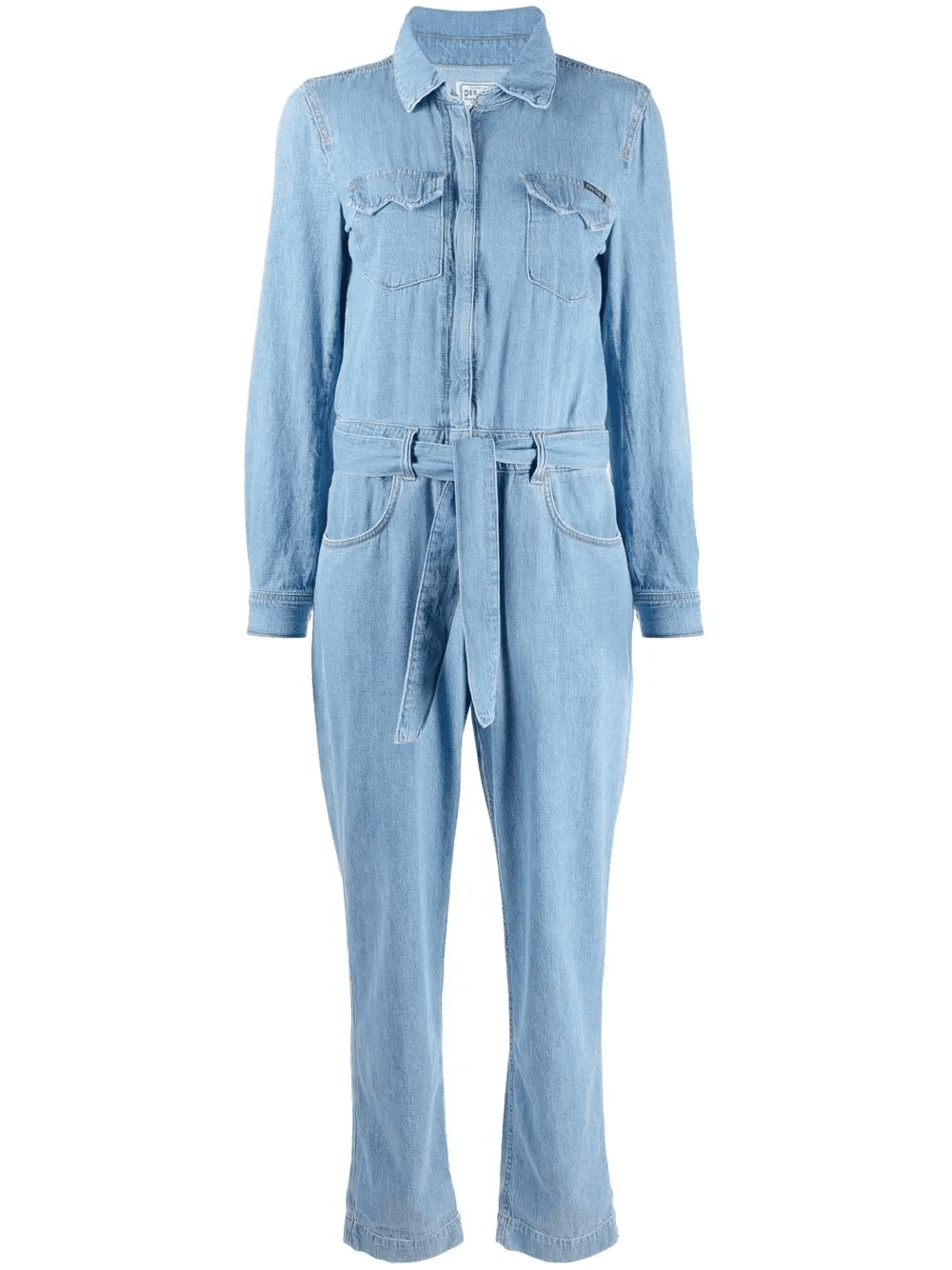 straight-leg denim jumpsuit - Image 1