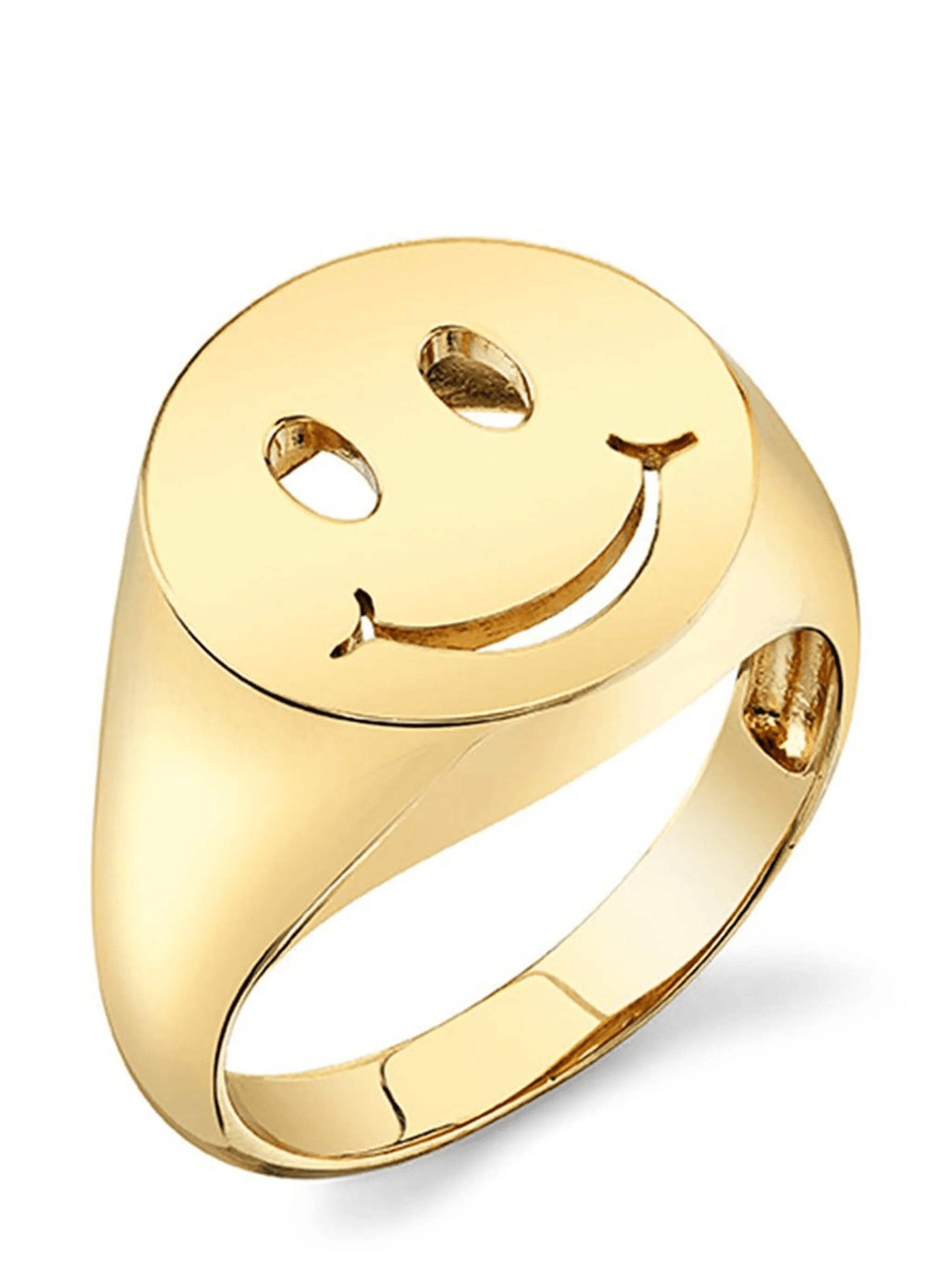 14kt yellow gold Pure Happy Face signet ring - Image 1