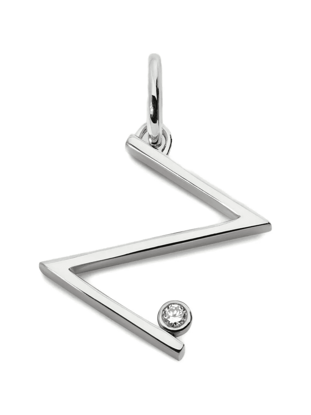 Solitaire diamond initial pendant - Image 1