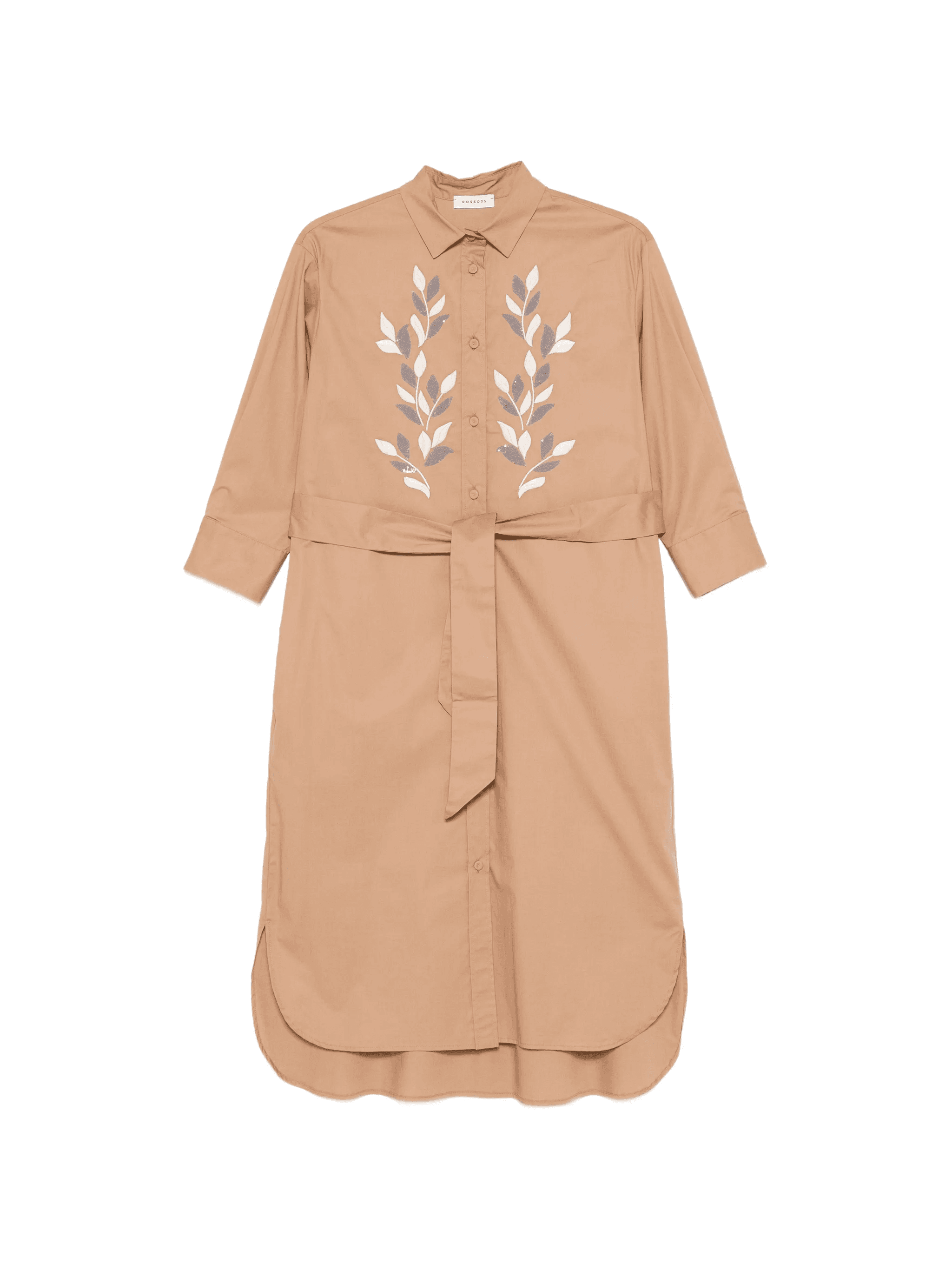 leaf-motif belted dress - Image 1