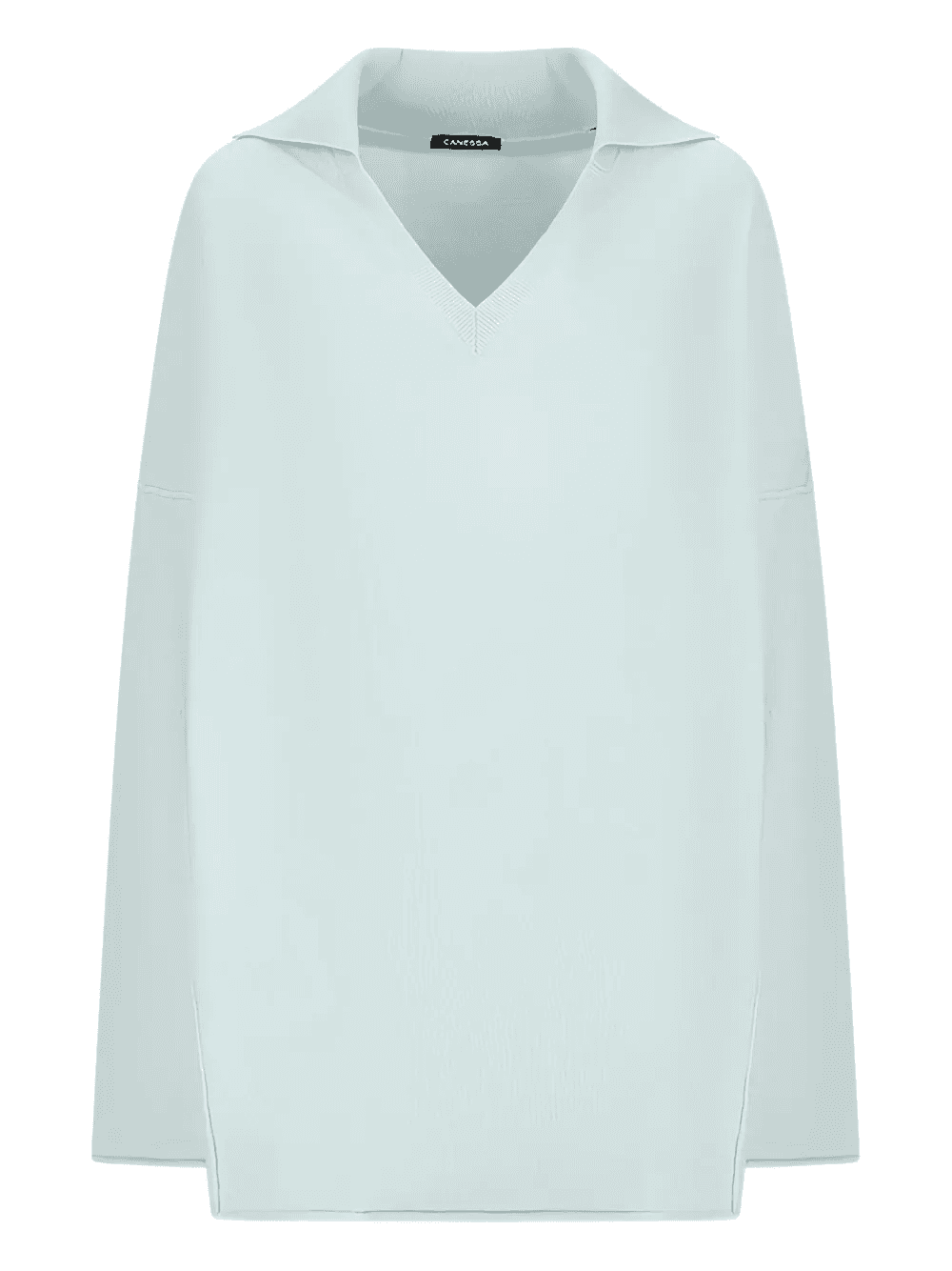 V-neck polo-neck sweater - Image 1