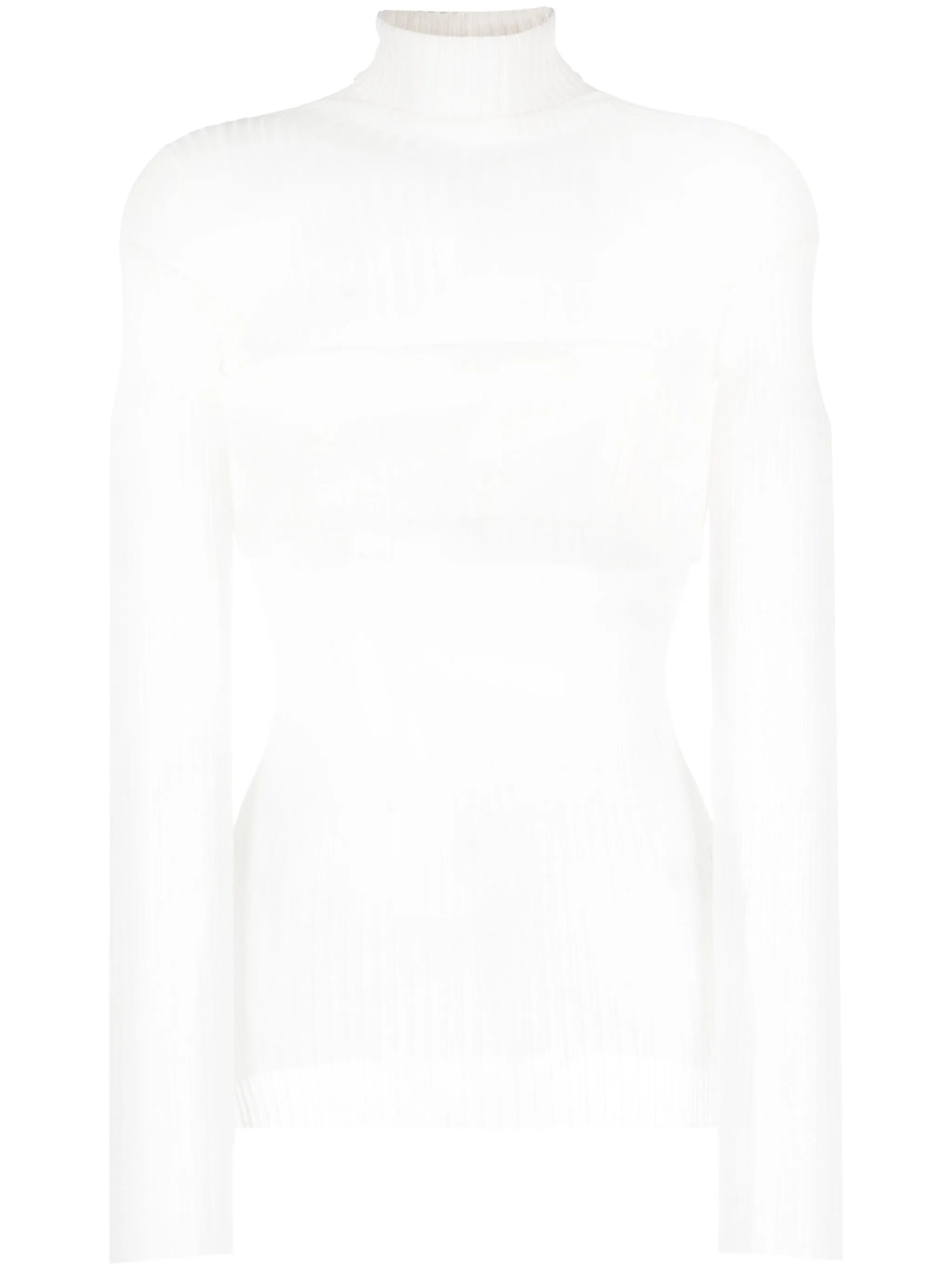 semi-sheer ribbed-knit top - Image 1