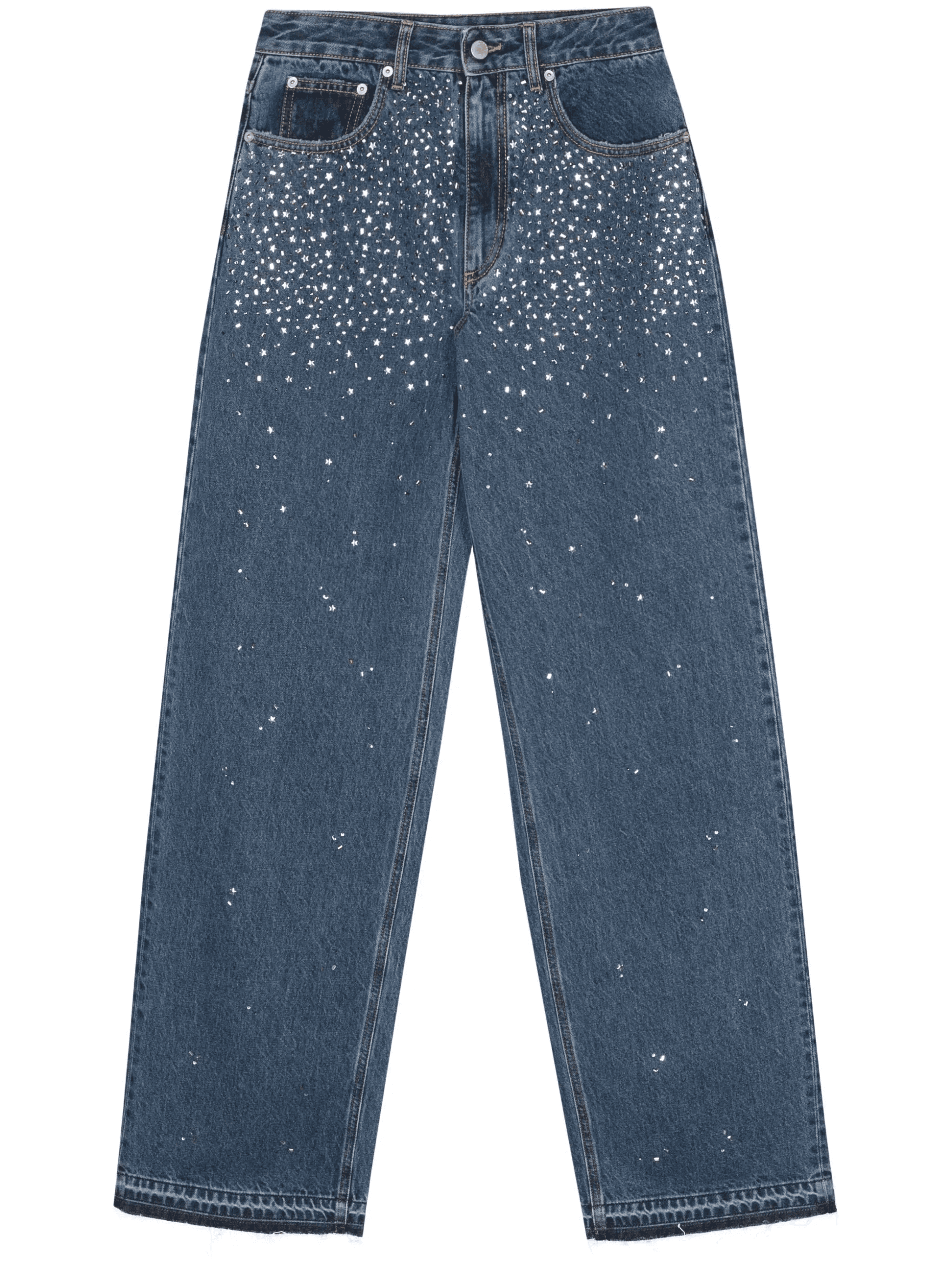 wide-leg rhinestone-embellished jeans - Image 1