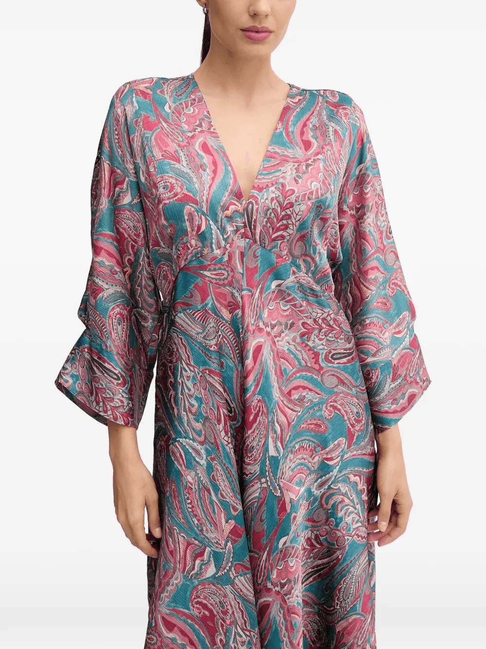 Luisa flared paisley print midi dress - Image 1