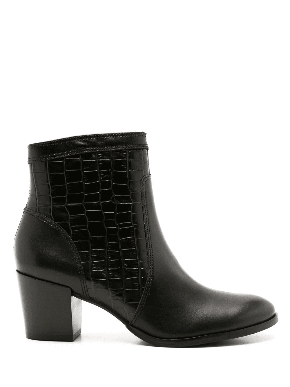 crocodile-effect leather boots - Image 1