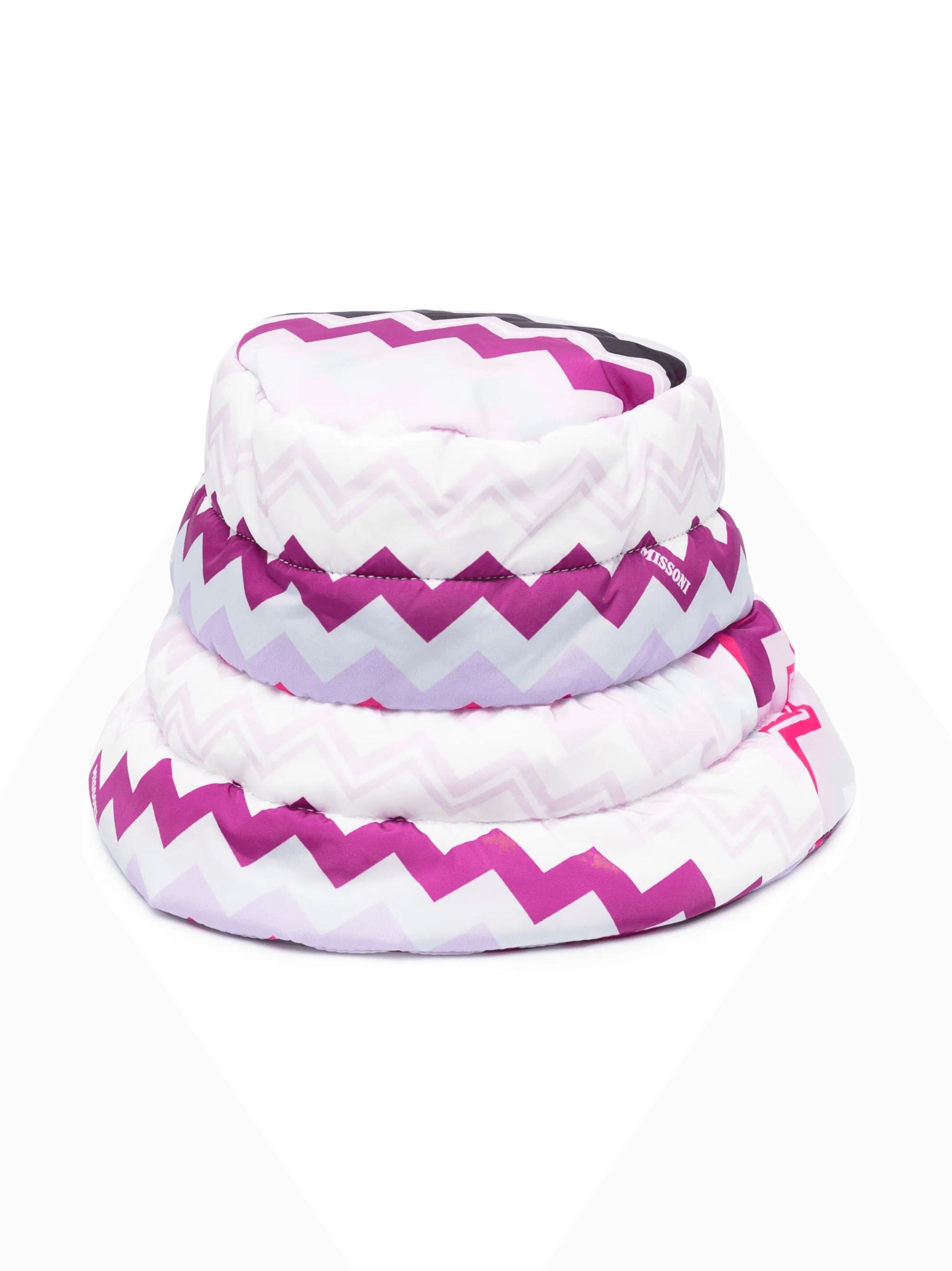 zigzag-print padded bucket bag - Image 1