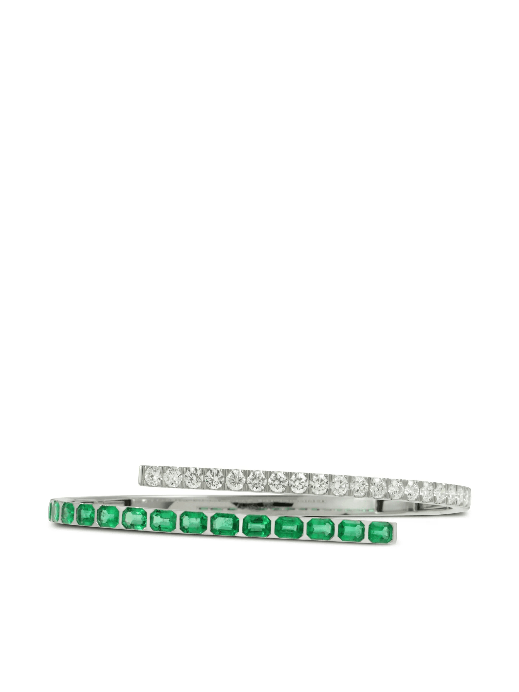18kt white gold Eclipse emerald and diamond bracelet - Image 1