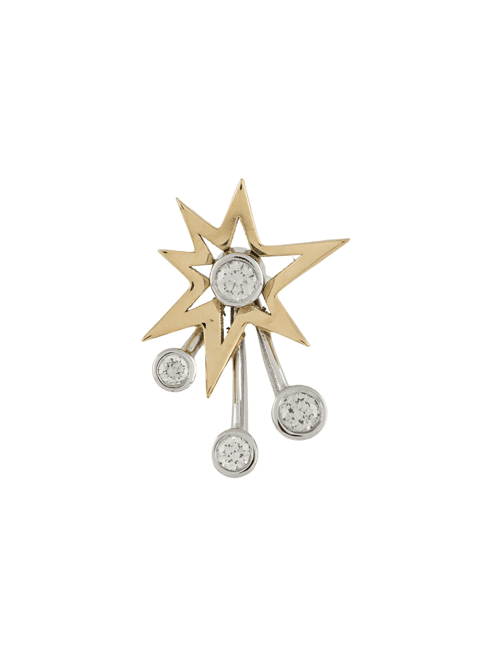 18kt yellow gold and white diamond Rocket right earring - Image 1