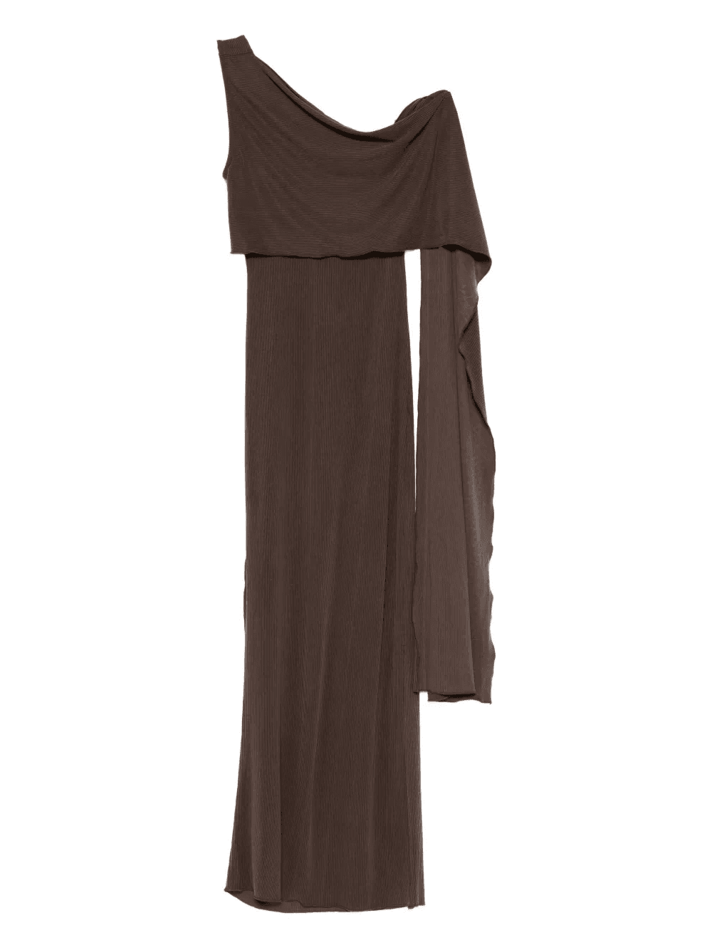 one-shoulder fine-ribbed maxi dress - Image 1