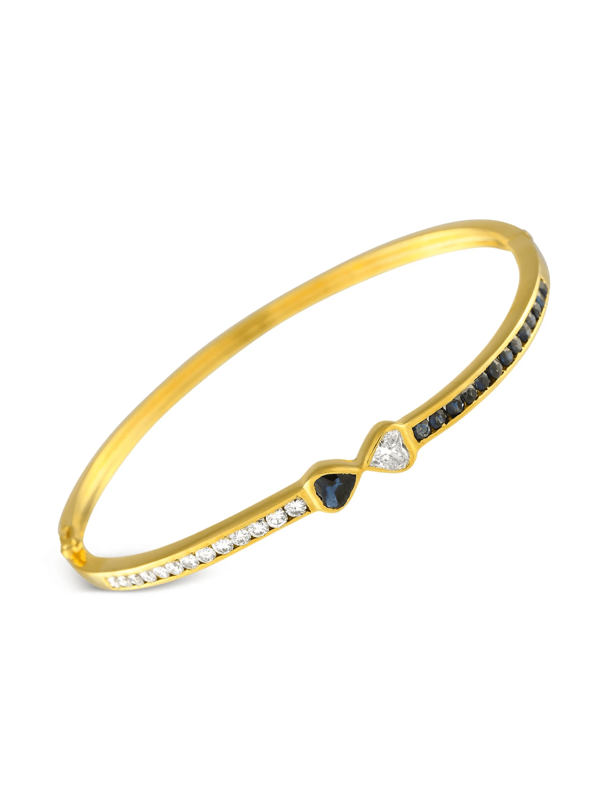 18K yellow gold sapphire and diamond bracelet - Image 1