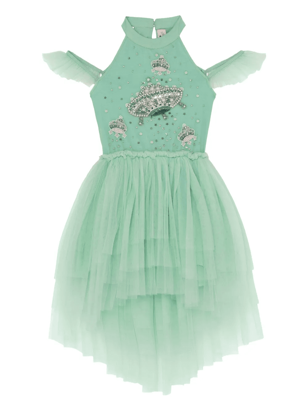embellished-front tulle dress - Image 1