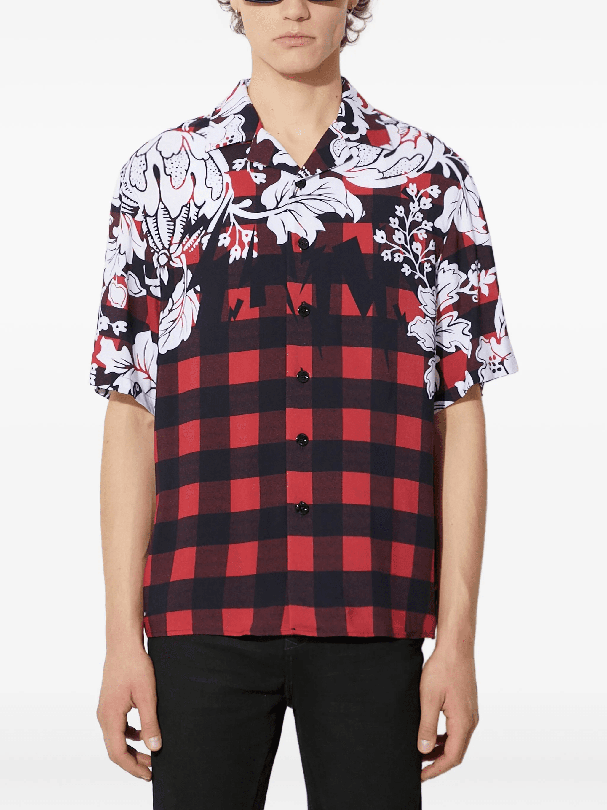 check-pattern short-sleeve shirt - Image 1