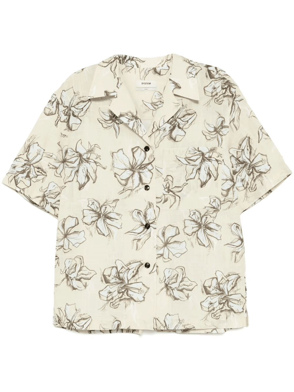 flower-printed bowling shirt - Image 1