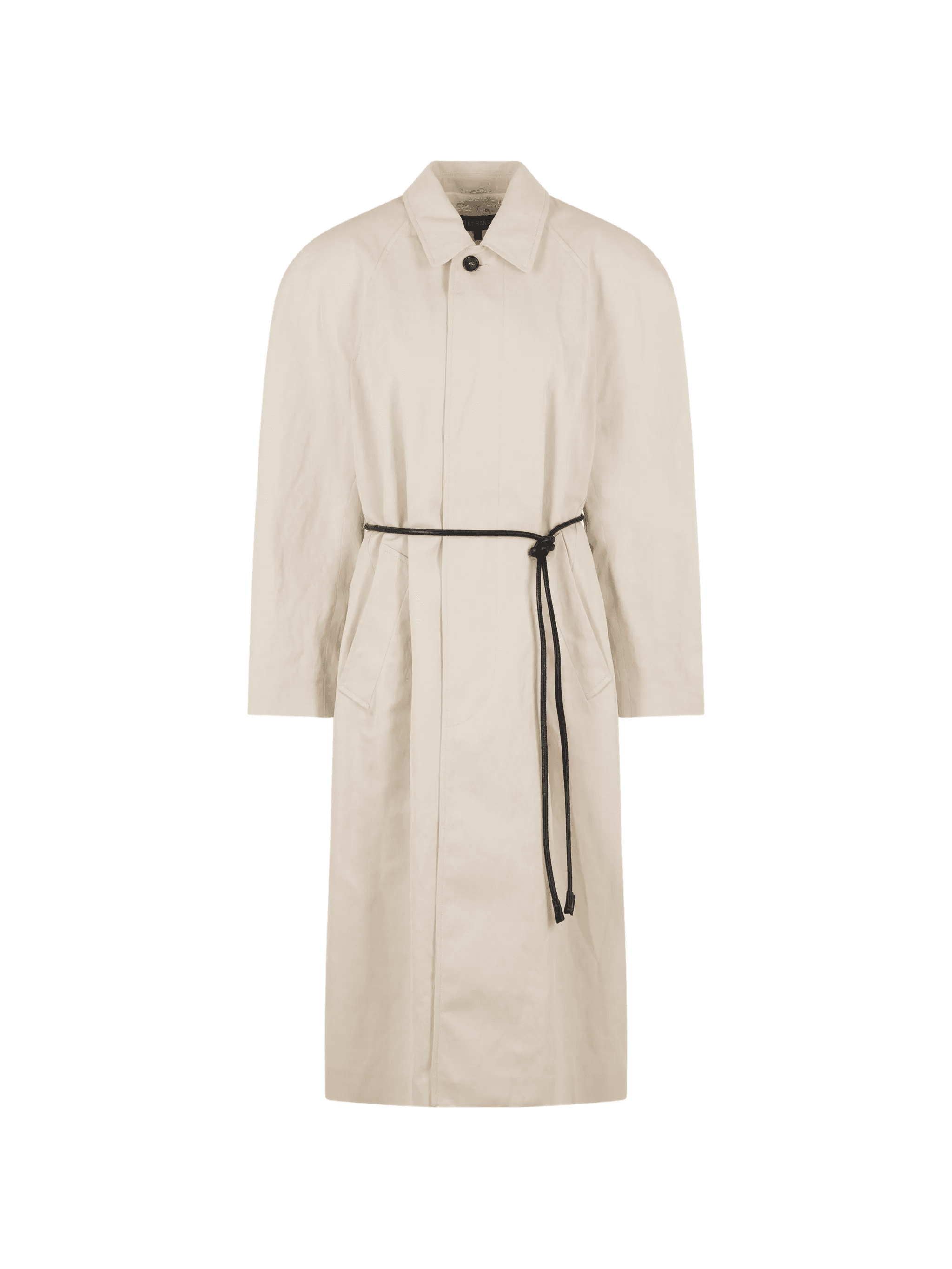 single-breasted belted coat - Image 1
