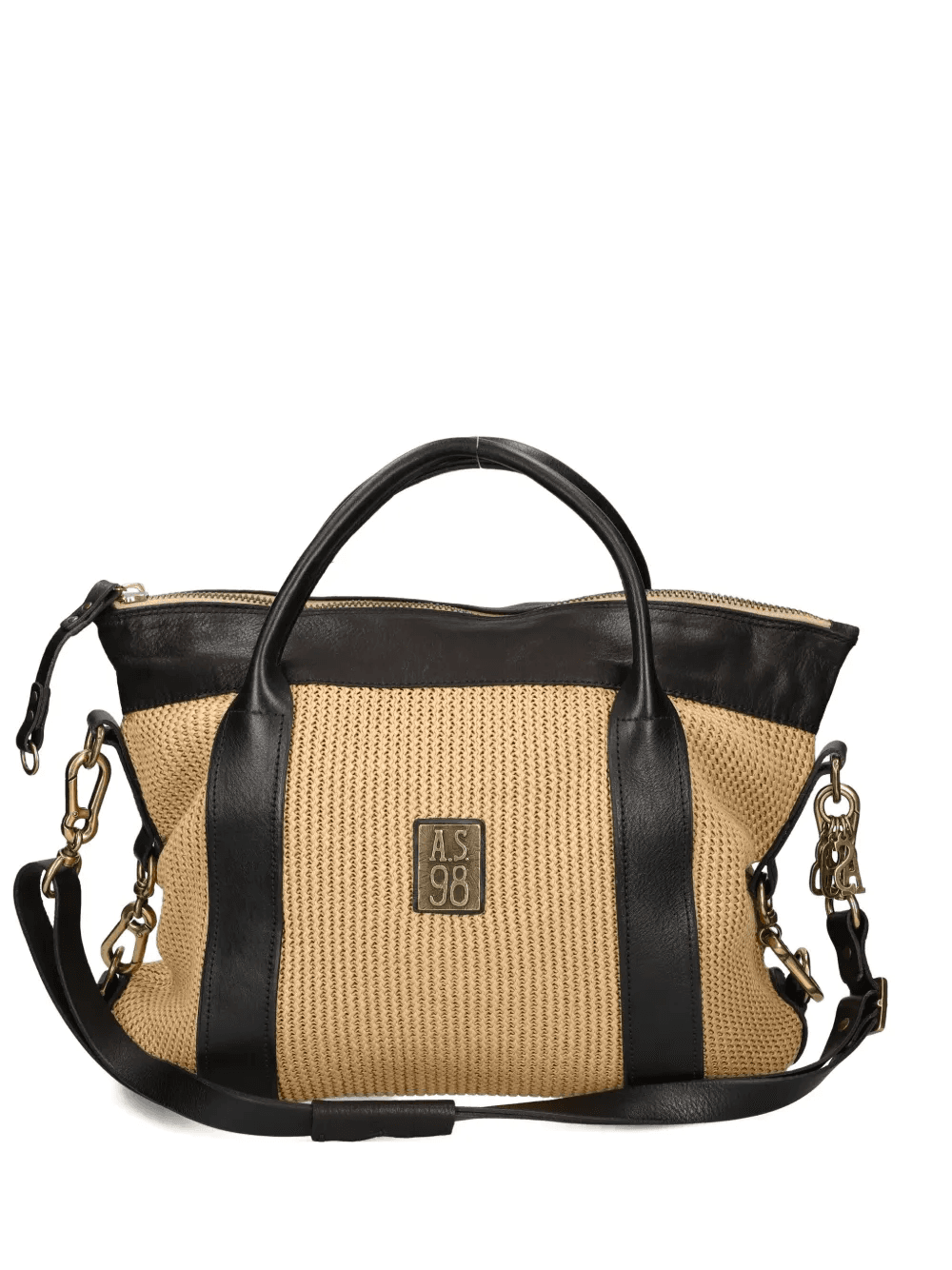woven panelled tote bag - Image 1