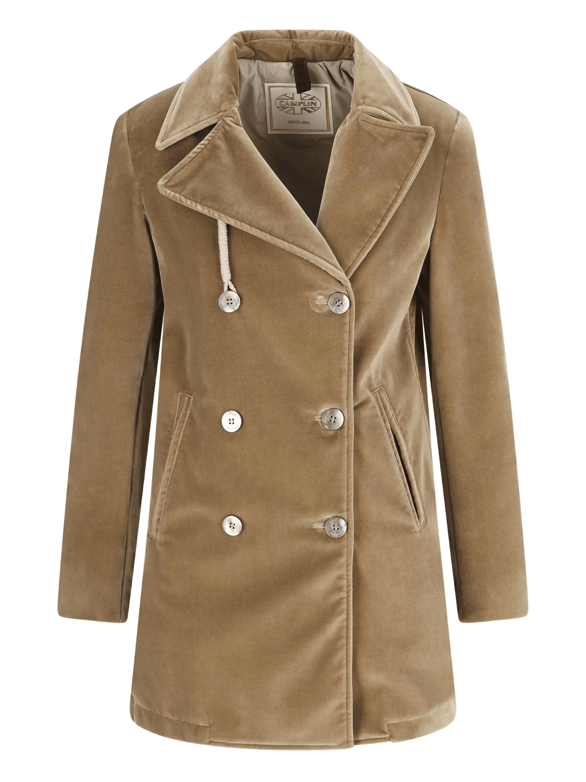 double-breasted velvet coat - Image 1