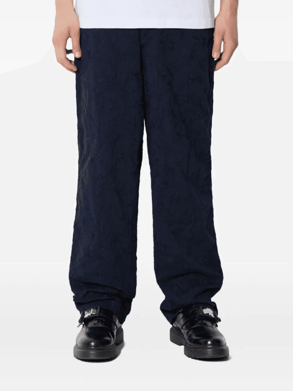 floral-embroidered trousers - Image 1