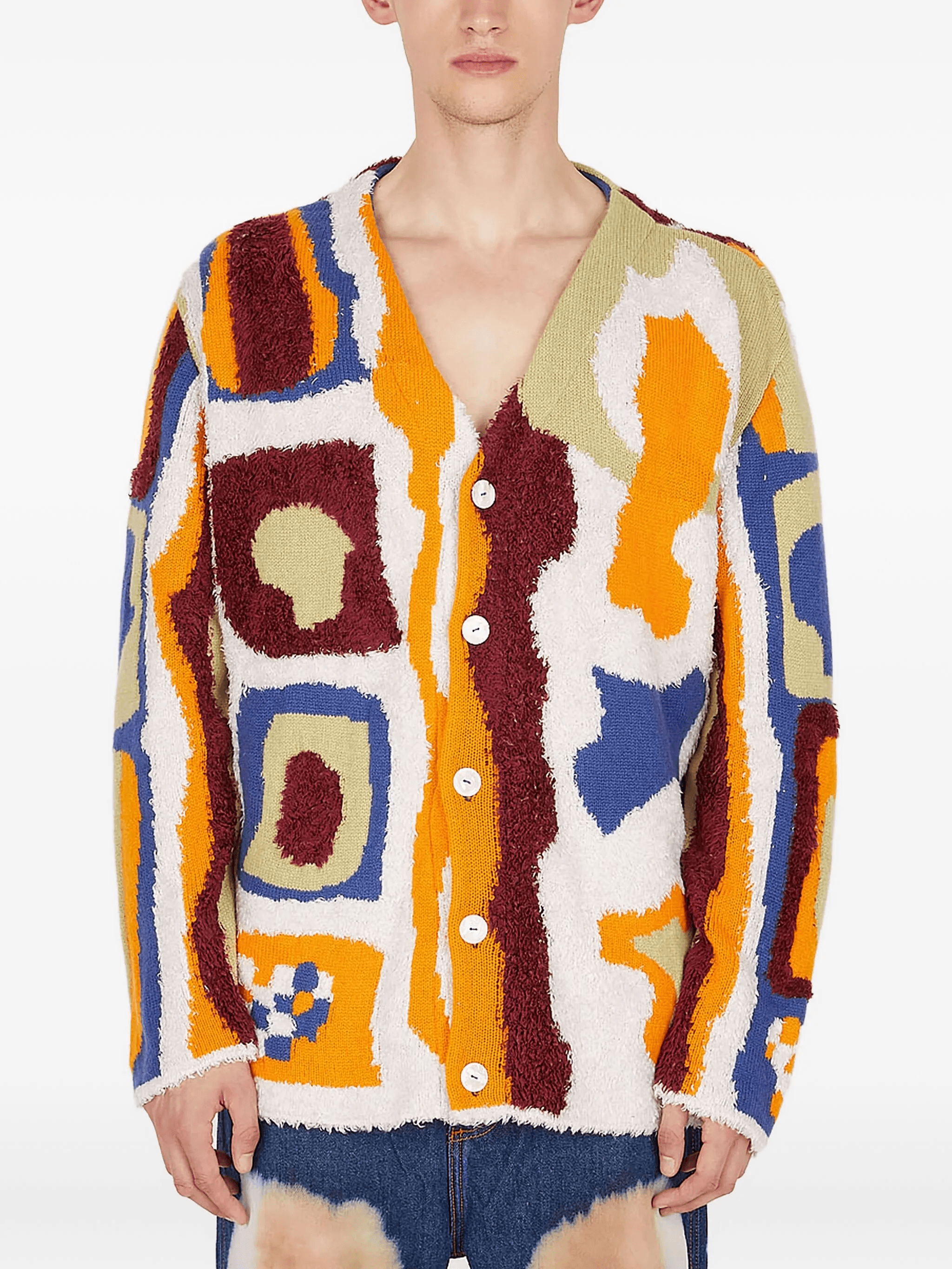 abstract-pattern cardigan - Image 1
