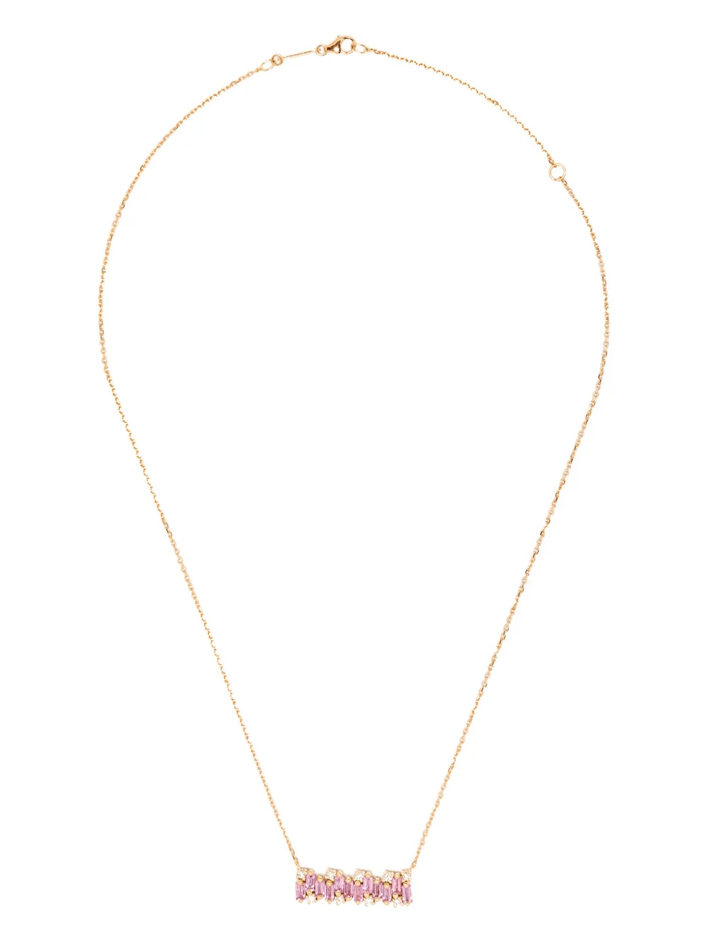 18K rose gold pink sapphire pendant necklace - Image 1