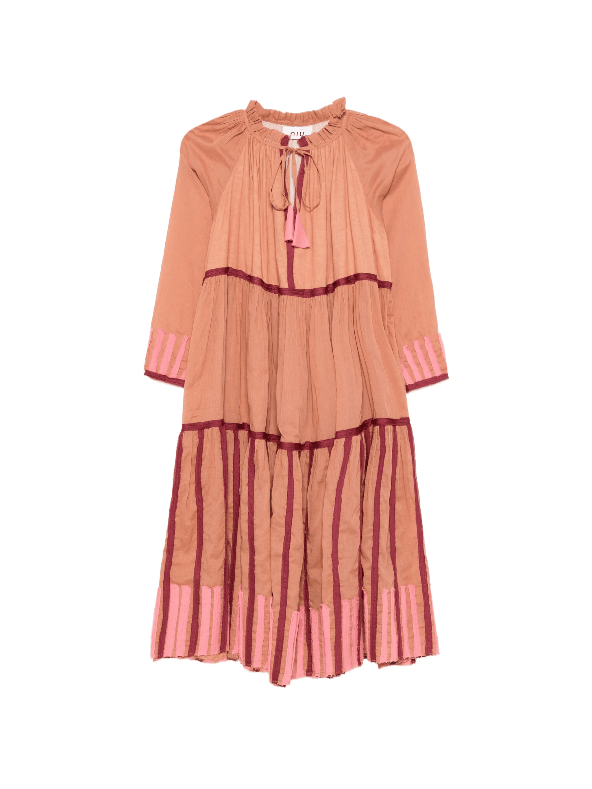 tiered-hem midi dress - Image 1
