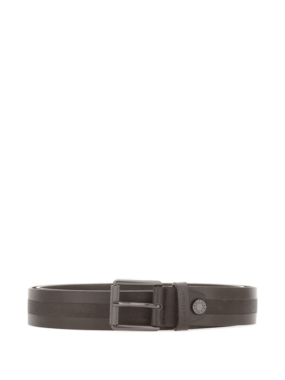 ribbed buckle leather belt - Image 1