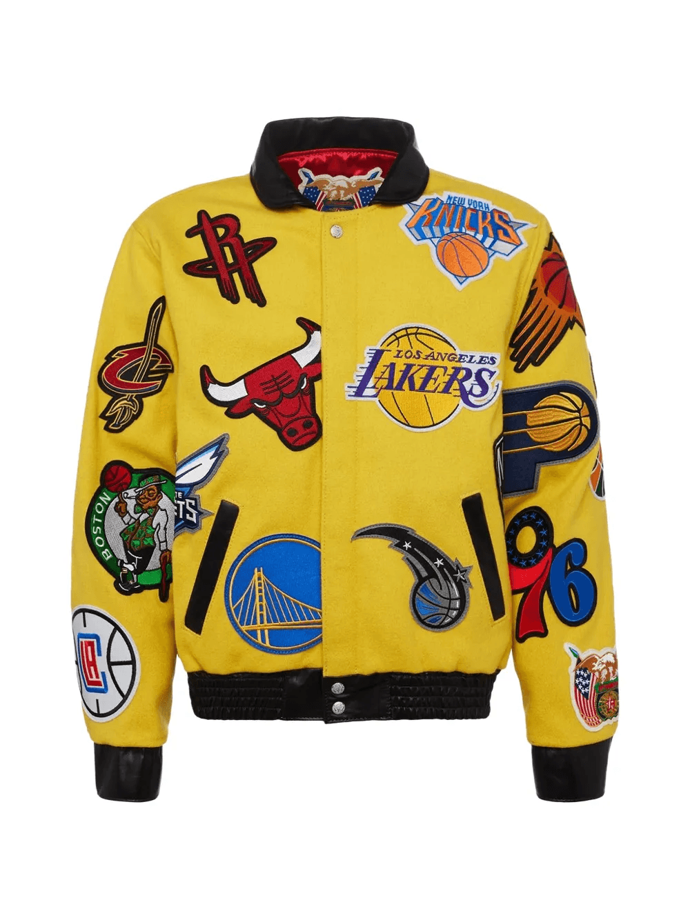 x NBA Collage leather bomber jacket - Image 1