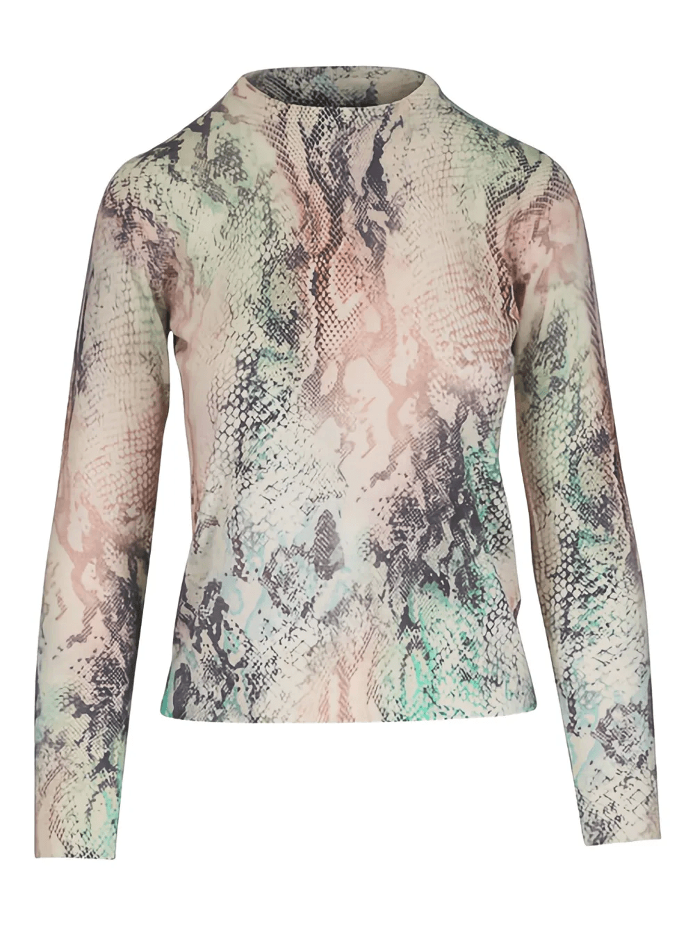 snakeskin-print long-sleeved top - Image 1