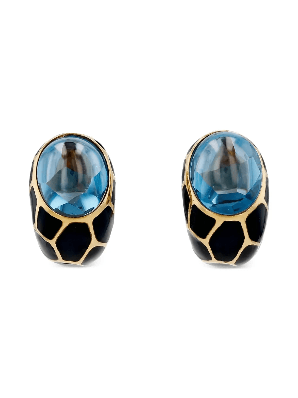 1980's topaz enamel earrings - Image 1