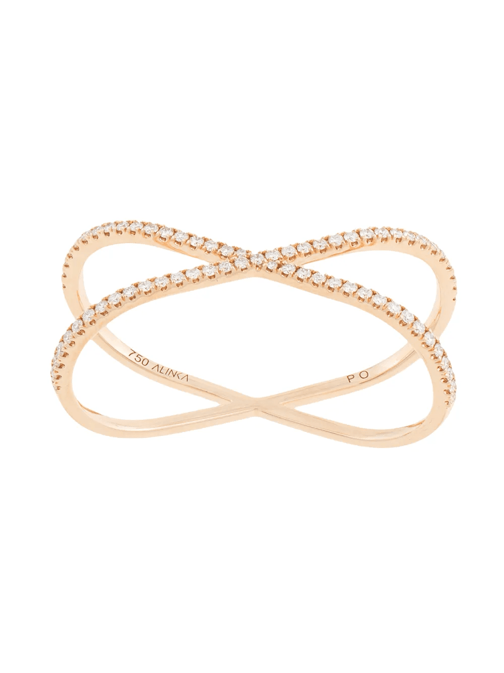 18kt rose gold KATIA DUO diamond two-finger ring - Image 1