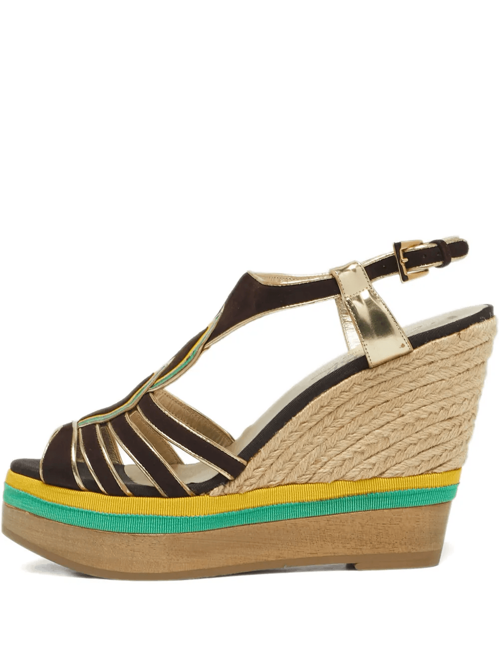 suede cut-out wedge sandals - Image 1