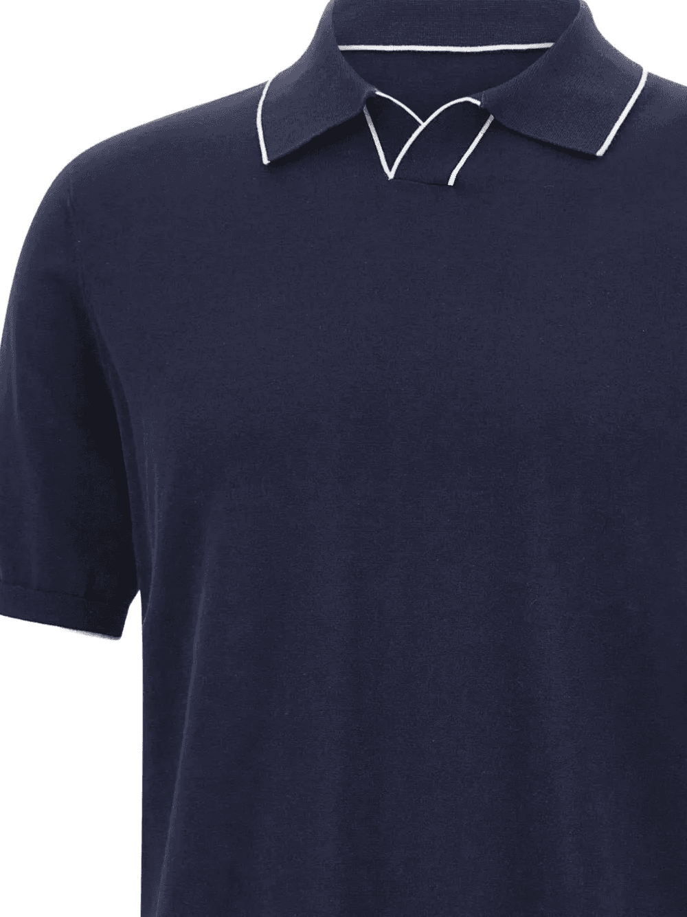 contrast-trim polo-collar T-shirt - Image 1