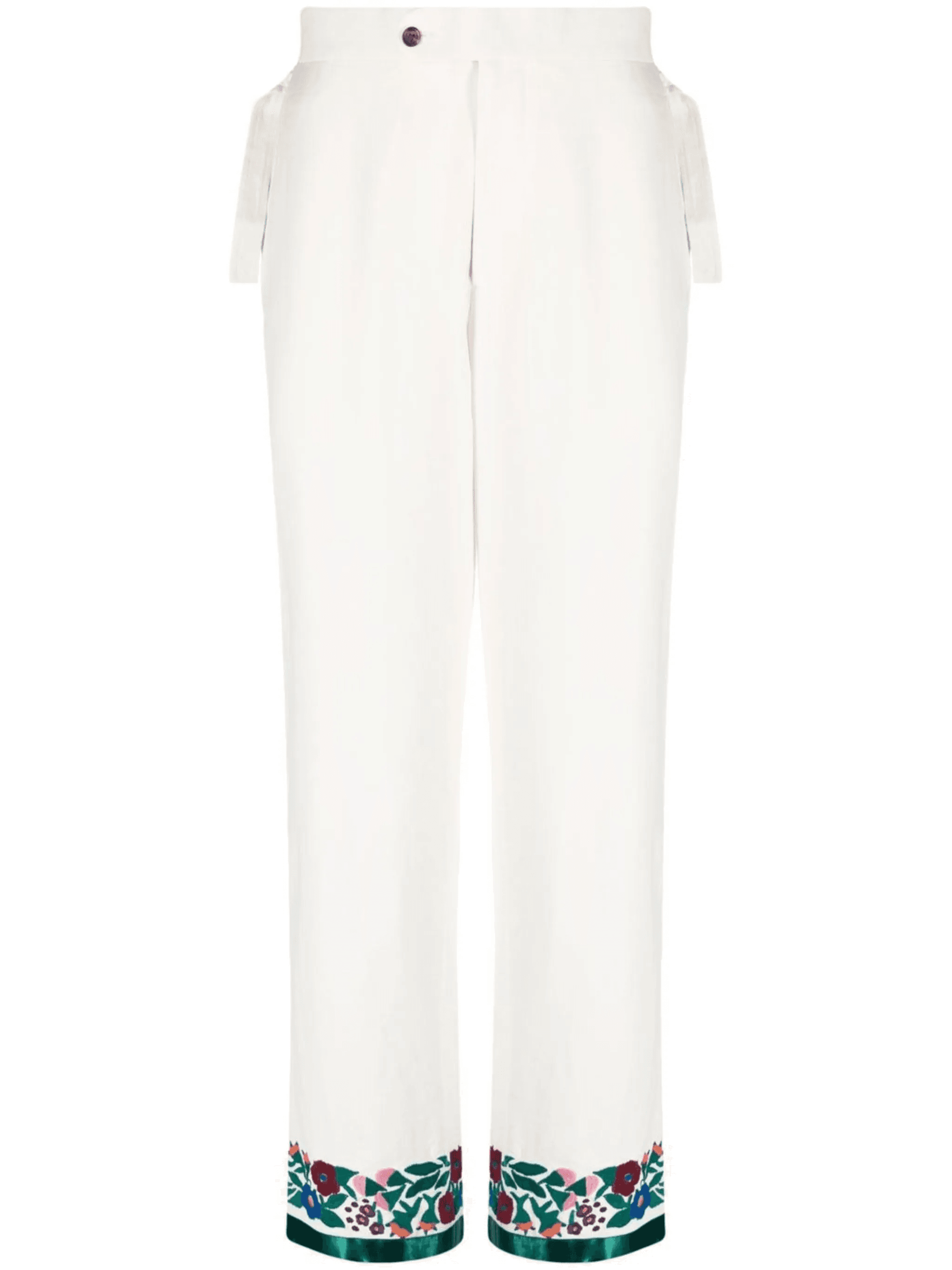 embroidered-hem detail trousers - Image 1