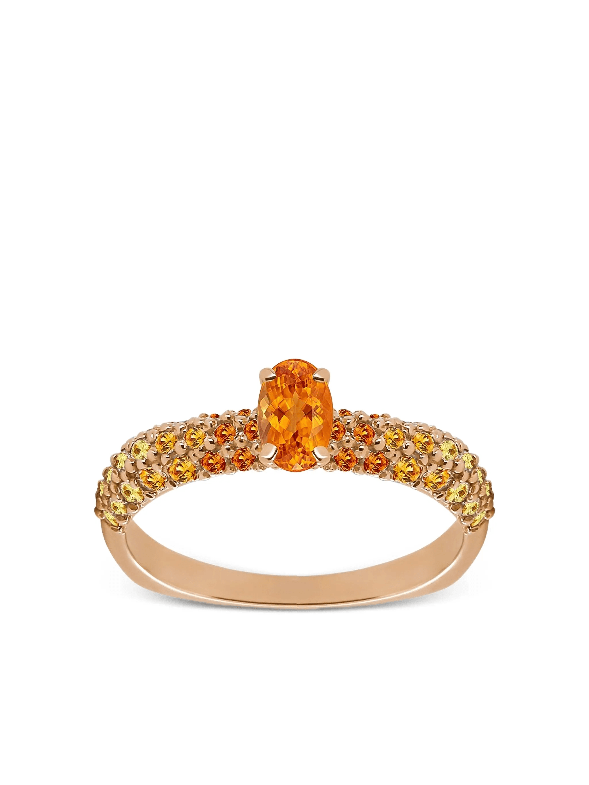 18K rose gold Eternity diamonds and sapphire ring - Image 1